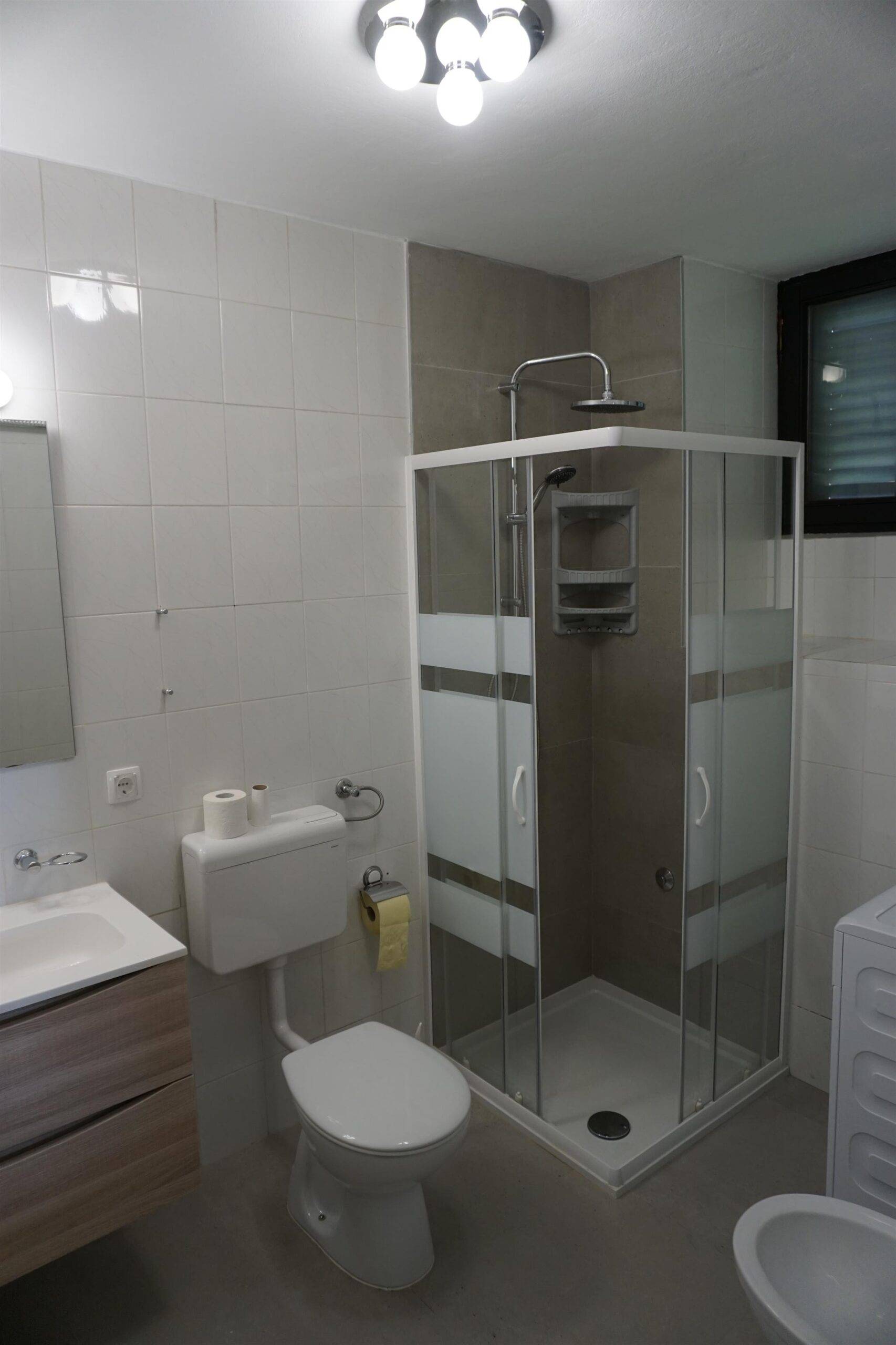 Modern bathroom with shower cabin